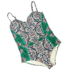 Tory Burch Lipsi Printed Underwire One Piece Swimsuit M